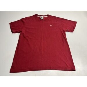 Vintage Y2K‎ Nike T-Shirt Embroidered Swoosh Red Size L Chest Check Silver Tag